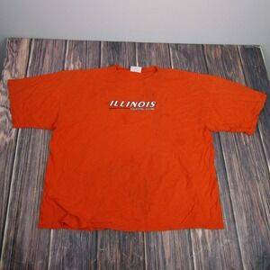 Vintage Illinois Fighting Illini Shirt Mens 2XL Orange NCAA Basketball College